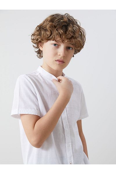 LC Waikiki Cămașă pentru băiat cu guler alb LCW Kids