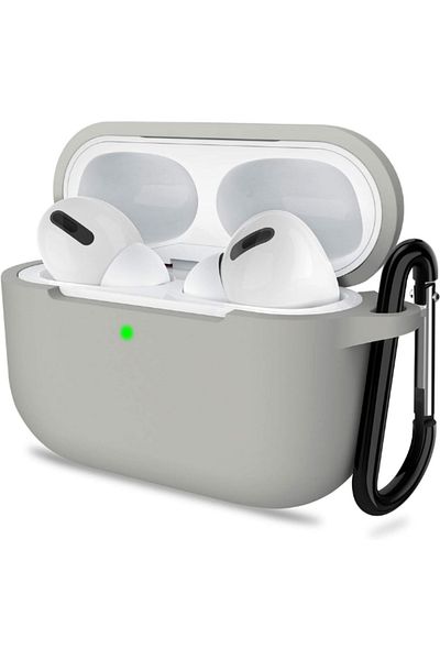 KVK PRİVACY Airpods 2nd generation Pro Case Silicone Hook Case Gray