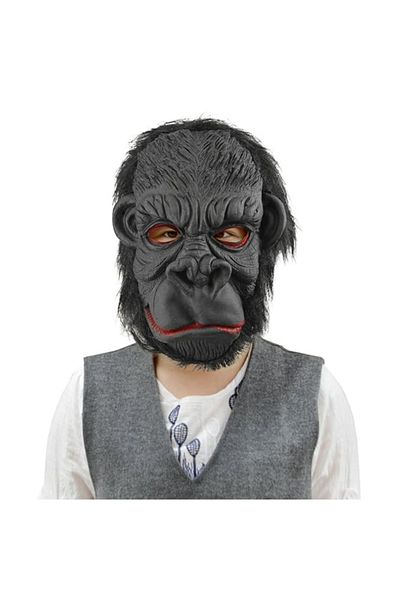 Skygo Orangutan Latex Gorilla Mask with Black Hair - Monkey and Meat Mask No 3