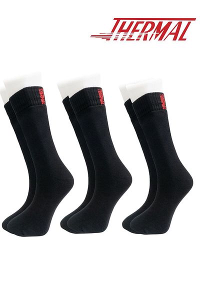 FORMO 3 Pack Men's Black Thermal High Quality Soft Durable Socks