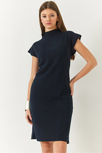 Bianco Lucci Rochie mini tricotaj cu jumătate de gât țesut pentru femei 60261408