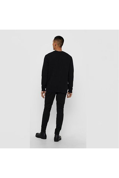 Only & Sons Μαύρο ανδρικό φούτερ - 22018683   Onsceres, Crew Neck, Noos