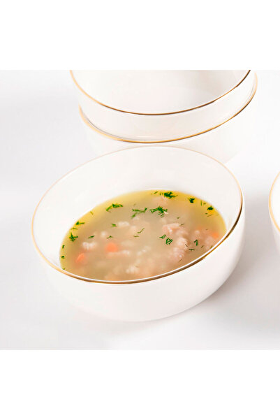 Güral Porselen Bilbao 4 Piece 13 cm New Generation Bowl Gold Gilding 20