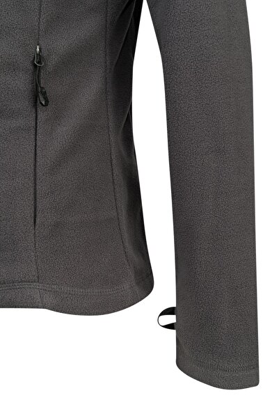 2AS Cara Kadın Tam Fermuarlı İnce Polar Sweatshirt Antrasit