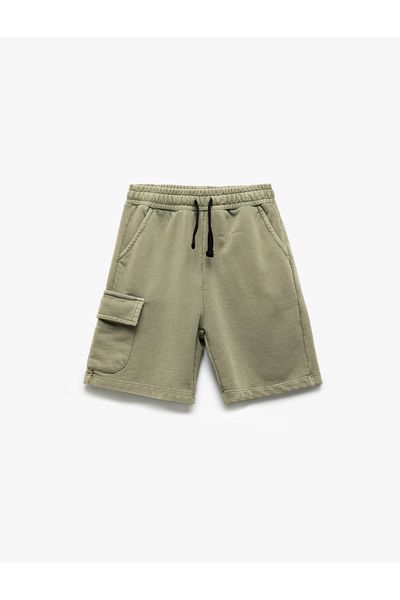 Koton Cotton Flap Pocket Detailed Elastic Waist Shorts