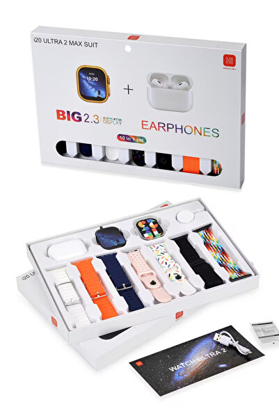 teknotrust Akıllı Saat Kulaklıklı Ultra 2 Max İ20 7 Kordonlu AirPro Ve Koruma Kılıfı Hediyeli 49MM Air.pods