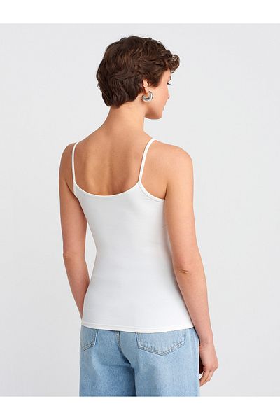 Dilvin 20901 Thin Strap Polyamide Top-Ecru
