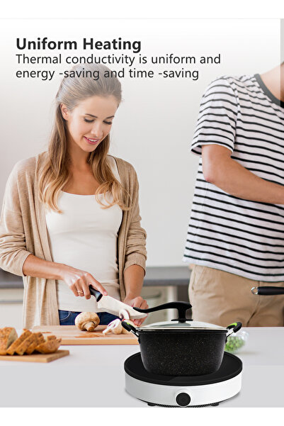 sharpdo Medical Stone 3-Piece Pot Set, Frying Pan, Pot Set, Universal for Stoves,30/25/25cm