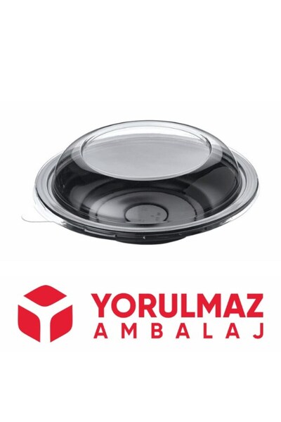 yorulmaz ambalaj Kapaklı Siyah Waffle Kabı 50 Adet