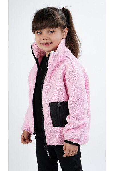 Monttini Girls' Welsoft Single Top Plush Sweatshirt Cardigan Jacket