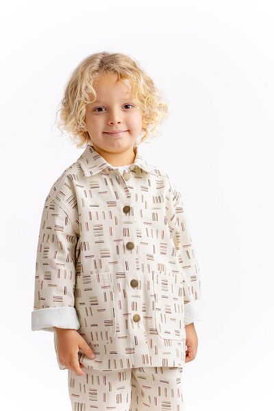 Oliven The Kid Яке за момче с габардин и шарки