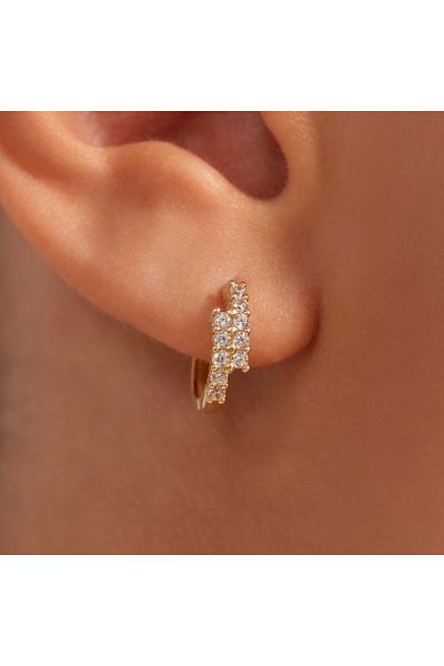 Beloro Jewels Monte Napoleone Joley 9 Karat Gold Creolen Mit Zirkonia-steinen (9,7 MM) Bo360117