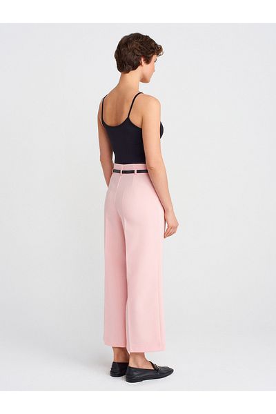 Dilvin 71616 Culotte Pants with Pink Belt