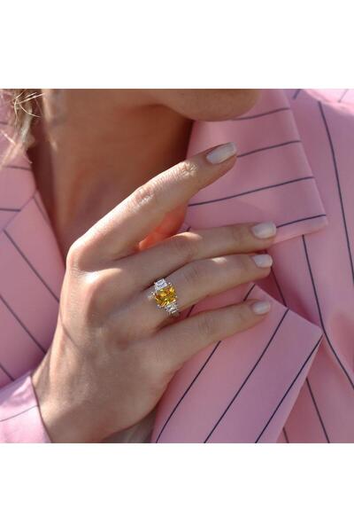Necati Gün Sitrin Taşlı Gümüş Yüzük