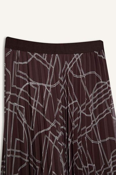 DeFacto New Season Patterned Pleated Chiffon Maxi Skirt