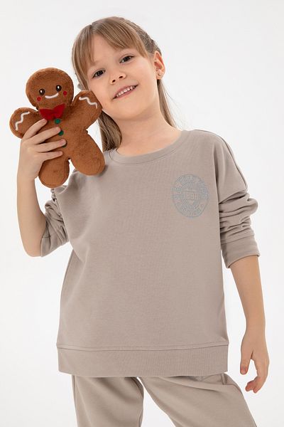 U.S. Polo Assn. Girl's Stone Crew Neck Basic Sweatshirt 50296391 -Vr049