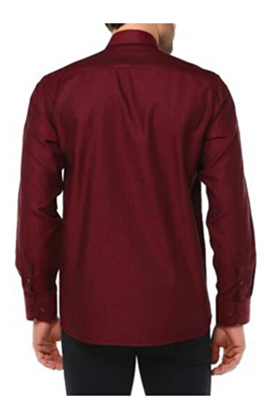 Genel Markalar Erkek Uzun Kol Yaka Düğmeli Modern Slim Fit Dar Kesim Düz Pamu...