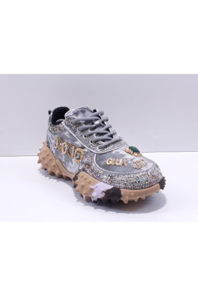 Guja 25Y338-4 Taşlı kadife ayakkabı ( kalıbı 1 numara küçüktür )