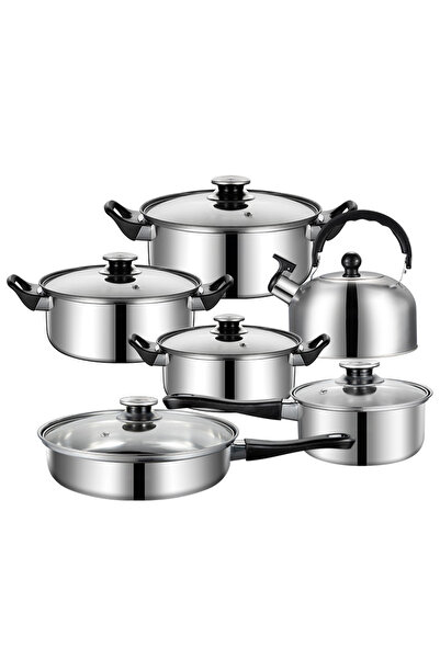 sharpdo 6-Piece Stainless Steel Pot and Kettle Set