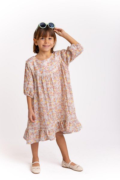 Oliven The Kid Rochie pentru fetiță din muselină crocantă Kopanakili