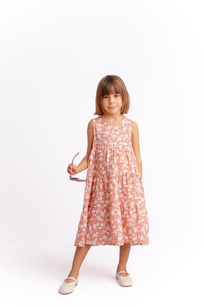Oliven The Kid Rochie pentru fetiță din muselină cu flori în straturi