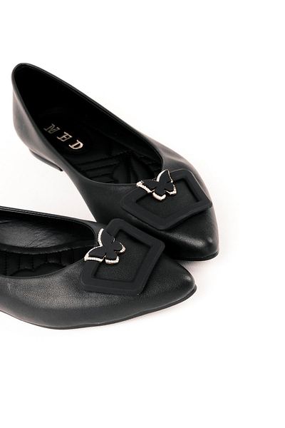 eformoda by emre yılmaz Pantofi de damă negri Balerina Casual S29