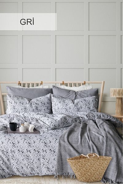 İyi Geceler İstanbul Cotton Capella Double Duvet Cover Set with Cotton Blanket