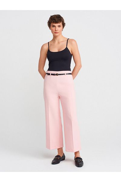 Dilvin 71616 Culotte Pants with Pink Belt