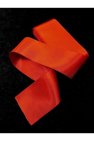 yörük tuhafiye 6 cm Wide Red Satin Ribbon - 10 Meters One Ball