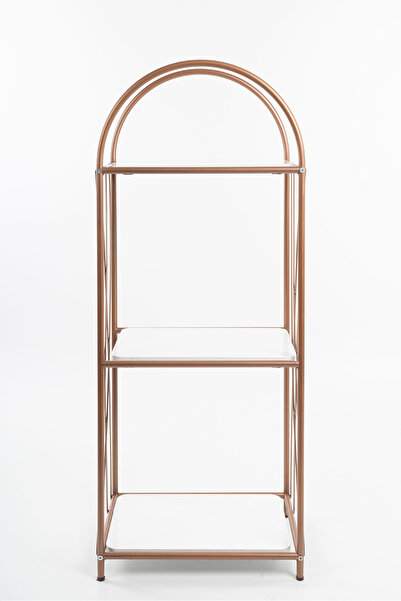 Fec Reklam Demeter Dekoratif Raf Mobilya Kitaplık Dekoratif Metal Mobilya Gold 3 Raflı Kitaplık