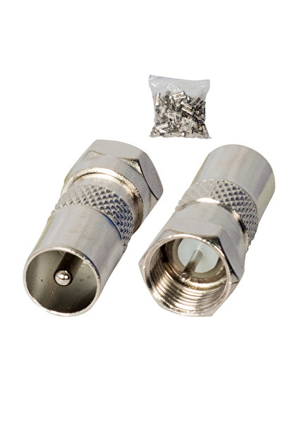 Powermaster F Konnektör Erkek 60 Ohm Erkek Çevirici Metal Konnektör
