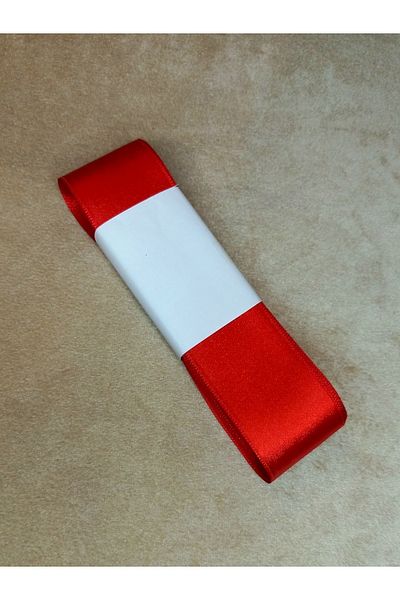 yörük tuhafiye 10 Meters Red Satin Ribbon - 4 cm Enli Ball