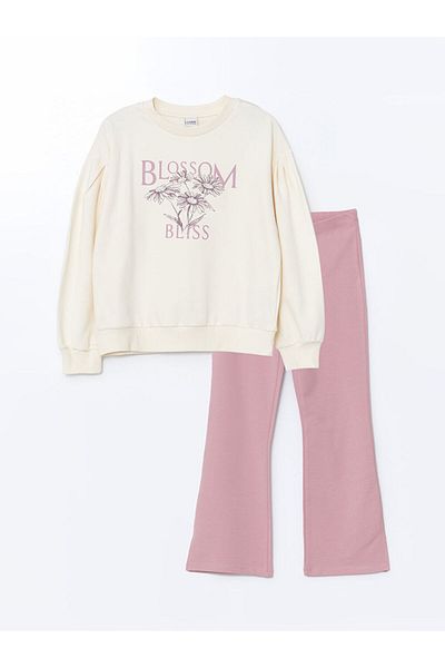 LC Waikiki Crew Neck Girl's Sweatshirt and Tights