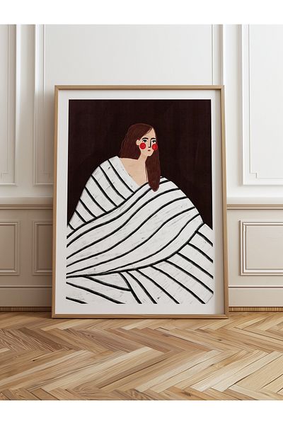HOMEPACK Единична картина в дървена рамка, единичен плакат, картина TK/856