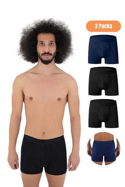 CNT Ανδρικό Boxer 3 τεμαχίων, Ύφασμα 1ης Κατηγορίας, Premium Πακέτο, Special Design. Απλό Lycra Boxer Shorts Προίκα Δώρο