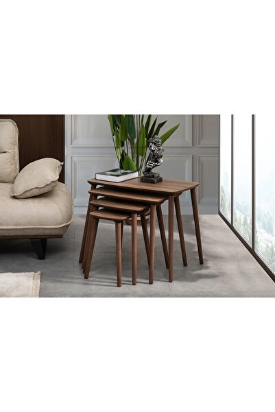 Vivense Luci Zigon Sehpa, Dörtlü, Ceviz