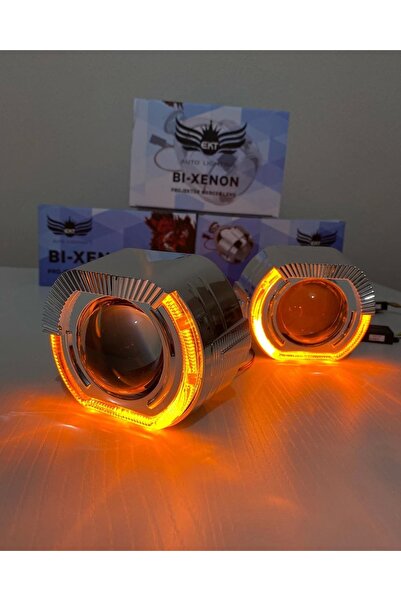 EKT 2.5 İNÇ DÜZ Bİ XENON MERCEK J MODEL TURUNCU ANGELLİ KAPAK SET