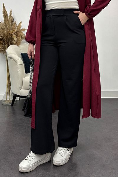 Tesettür Diyarı Women's Lycra Crepe Fabric Velcro Trousers