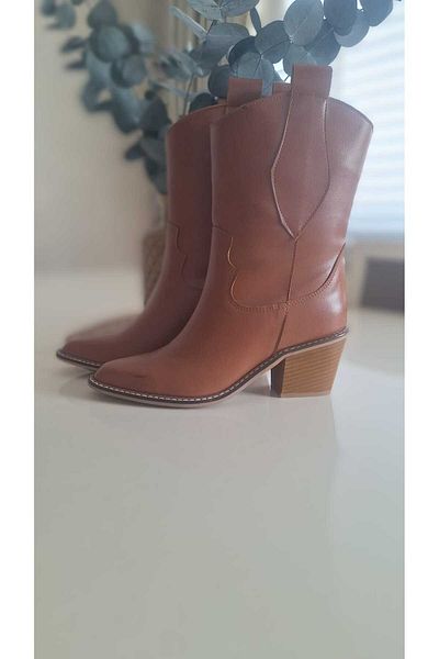 POTEEN Ptc Orka Γυναικείες μπότες Western Cowboy με τακούνι μαύρο
