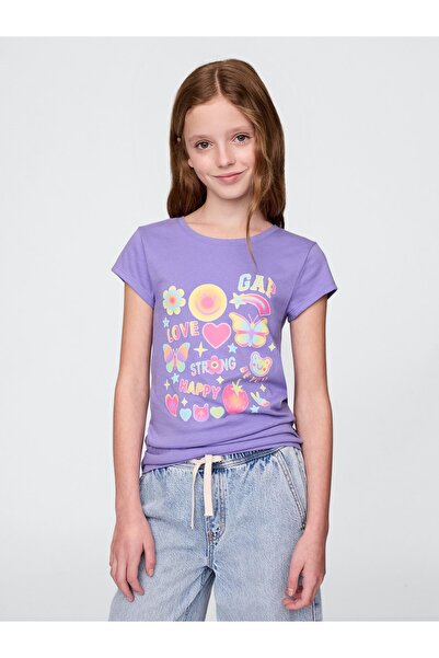 GAP Kız Çocuk Mor 2'li Grafik T-Shirt