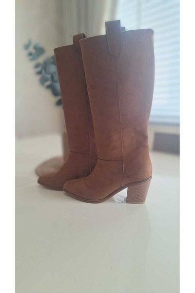 POTEEN Ptc Panora Cowboy Γυναικείες Μπότες Suede-ανοιχτό καφέ