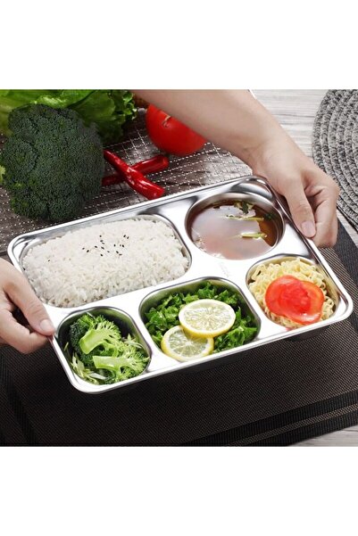 ALMUFARREJ 6 Piece Stainless Steel Divided Dish Silver