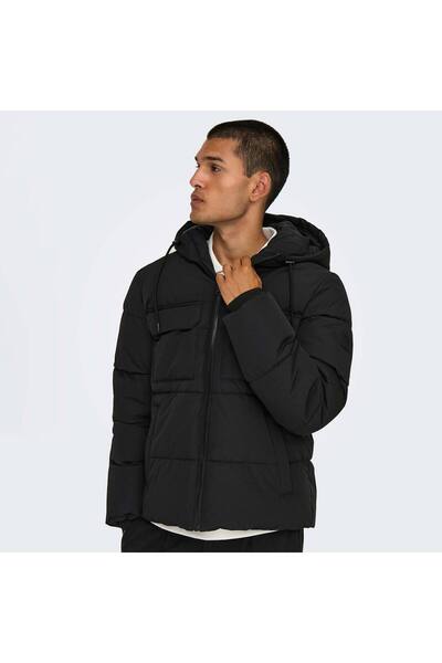 Only & Sons Ανδρικό μαύρο παλτό Elijah (22029661-B)