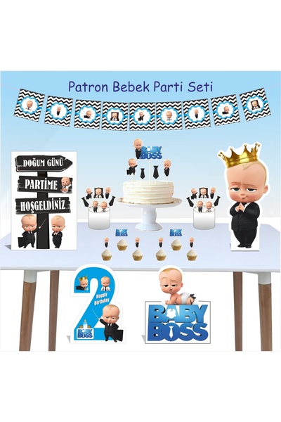 SİYAH PARTİ EVİ 2 Yaş Patron Bebek Doğum Günü Seti