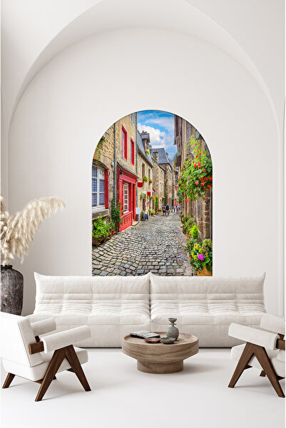 poster marketi Kendinden Yapışkanlı Taş Sokak ve Tarihi Evler Duvar Kağıdı - ...