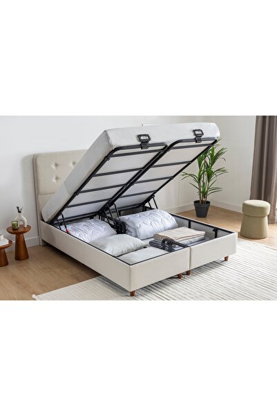 Vivense Notte Baza Ve Başlık Seti, Krem, 160X200