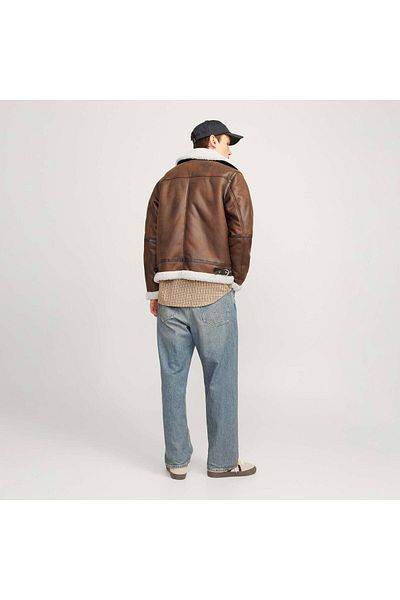 Jack & Jones Ανδρικό καφέ μπουφάν Cole Aviator (12261819-CBWN)