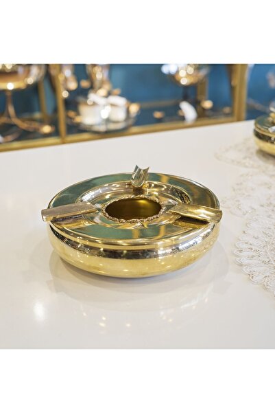 Bakır Concept Τασάκι από ορείχαλκο για πούρα Πολυτελές Μοντέλο Νο:1 Χρυσό Χρώμα