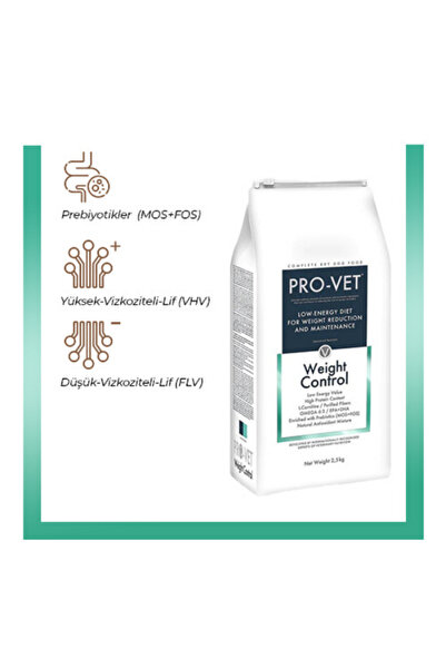 PRO-VET Weight Control Obesity - Diyet Ve Obezite Köpek Maması 2,5 Kg