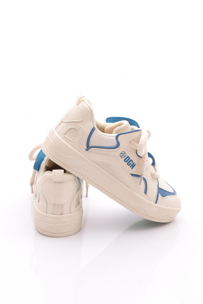 DGN Kadın Kalın Rahat Taban Bağcıklı Günlük Spor Ayakkabı Sneaker Mavi